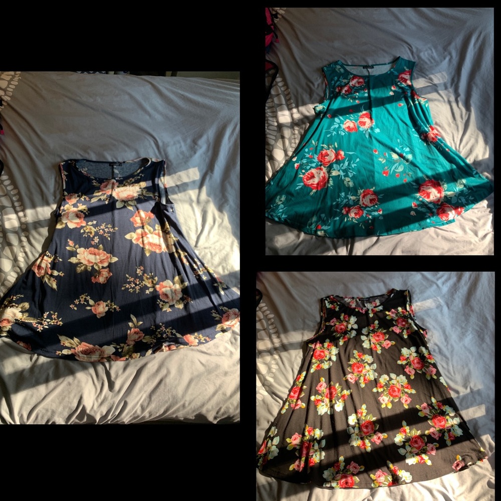 Bundle of 3 Sleeveless Swing Tunic Tops